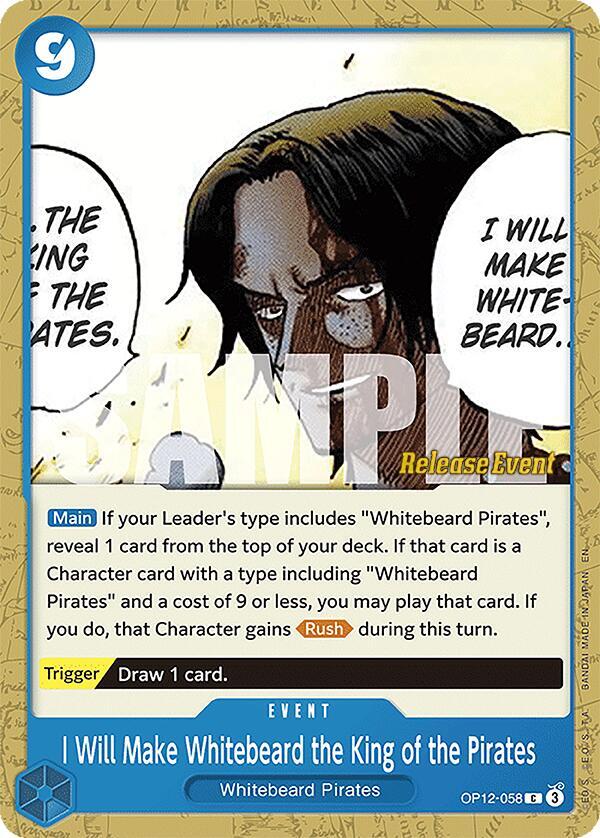 I Will Make Whitebeard the King of the Pirates OP12-058 card from Legacy of the Master Release Event Cards