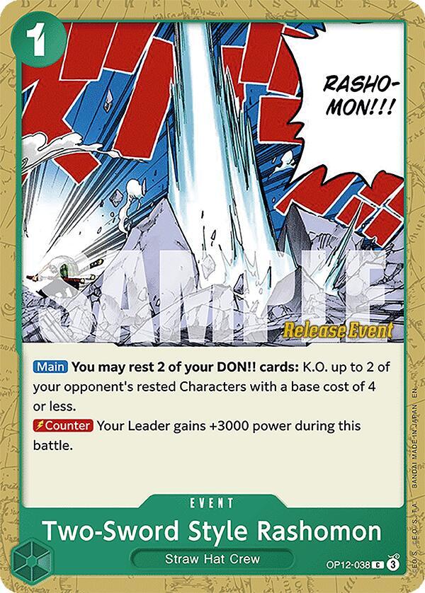 Two-Sword Style Rashomon OP12-038 card from Legacy of the Master Release Event Cards