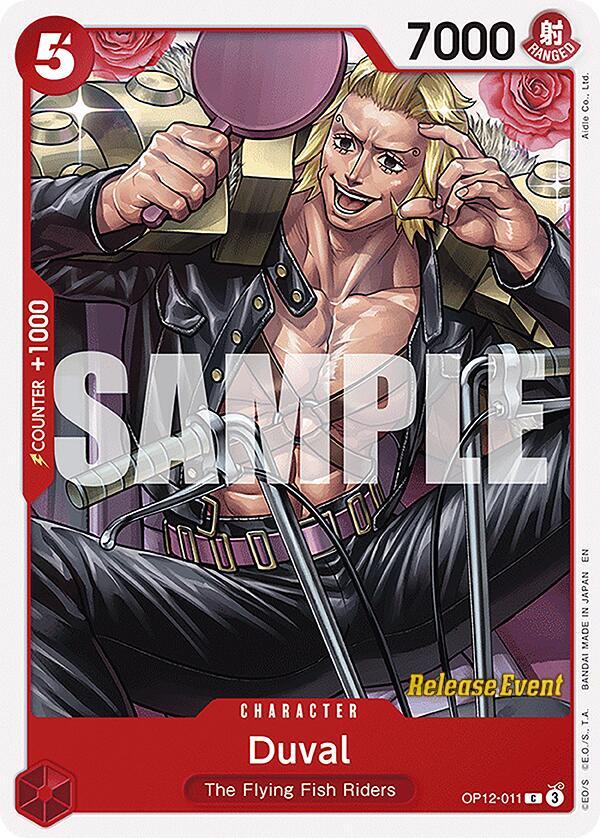 Duval OP12-011 card from Legacy of the Master Release Event Cards