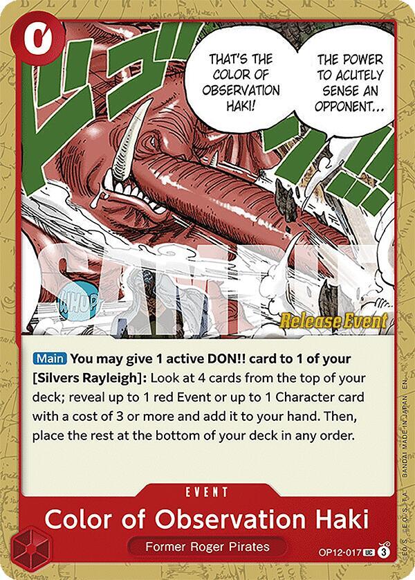 Color of Observation Haki OP12-017 card from Legacy of the Master Release Event Cards