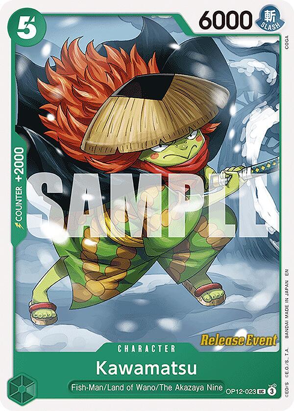 Kawamatsu OP12-023 card from Legacy of the Master Release Event Cards