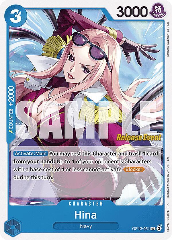 Hina OP12-051 card from Legacy of the Master Release Event Cards