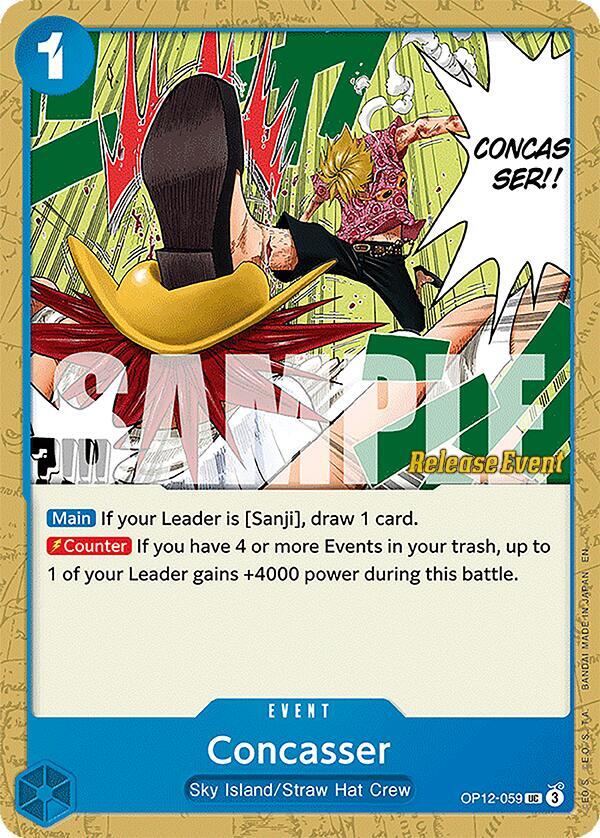 Concasser OP12-059 card from Legacy of the Master Release Event Cards