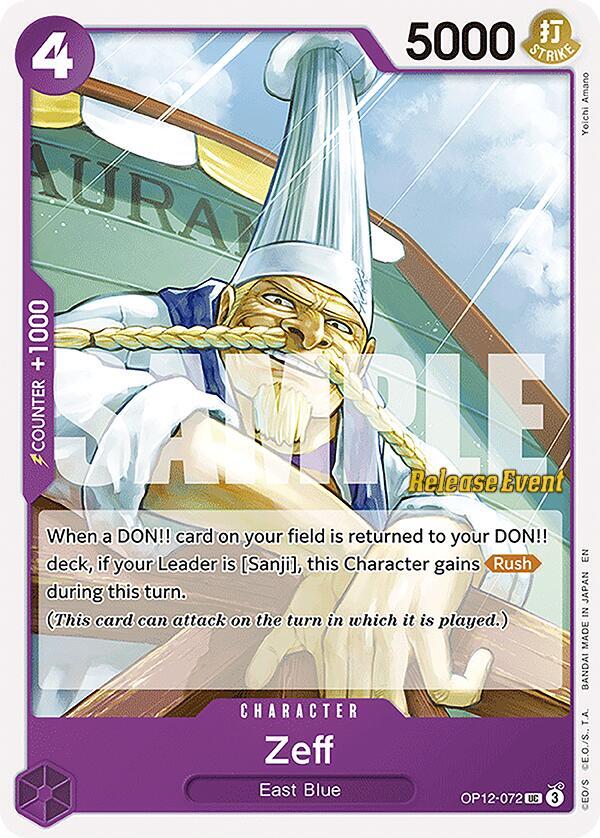 Zeff OP12-072 card from Legacy of the Master Release Event Cards