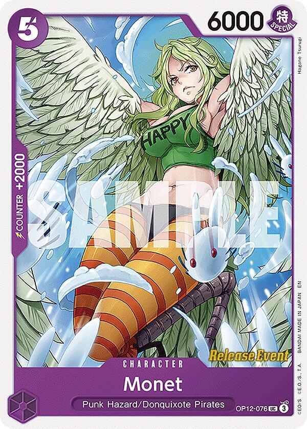 Monet OP12-076 card from Legacy of the Master Release Event Cards