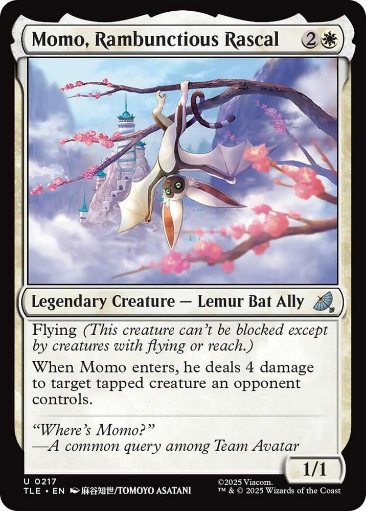 Momo, Rambunctious Rascal 217 card from Avatar: The Last Airbender: Eternal-Legal