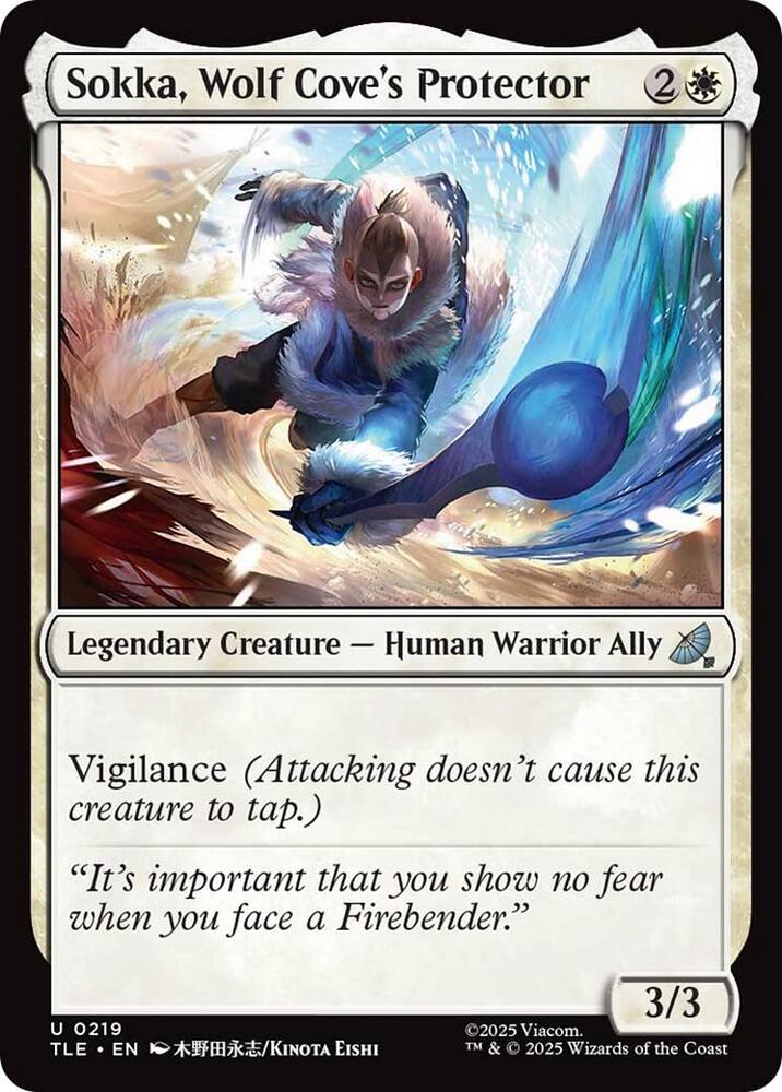Sokka, Wolf Cove's Protector 219 card from Avatar: The Last Airbender: Eternal-Legal