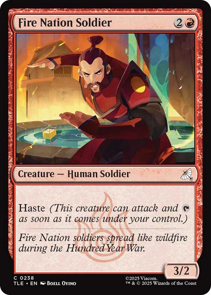 Fire Nation Soldier 238 card from Avatar: The Last Airbender: Eternal-Legal