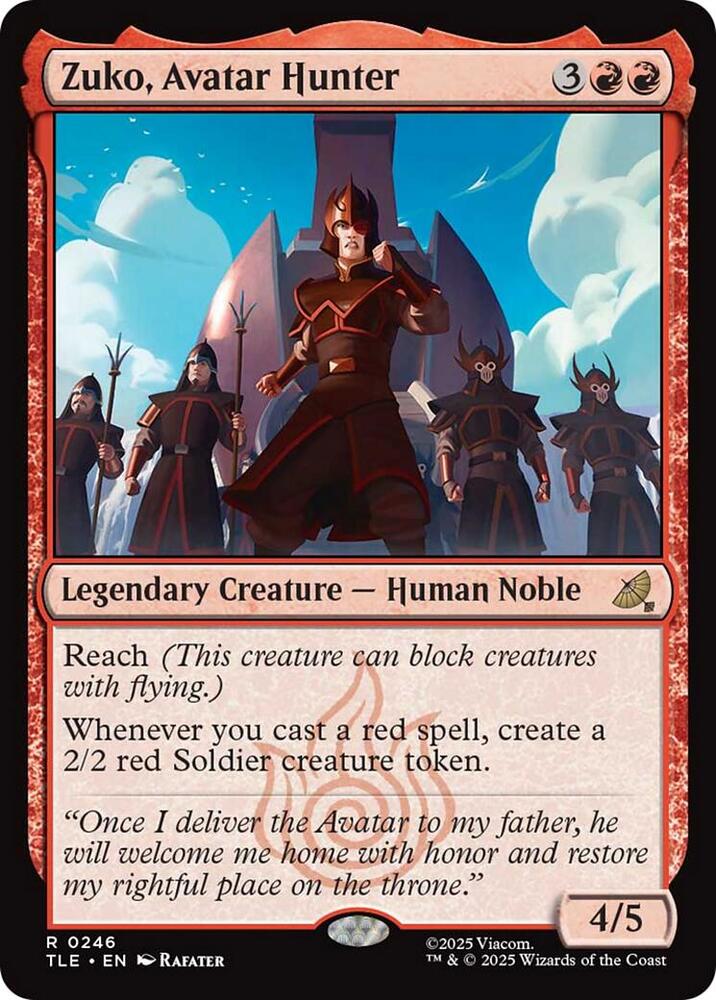 Zuko, Avatar Hunter 246 card from Avatar: The Last Airbender: Eternal-Legal