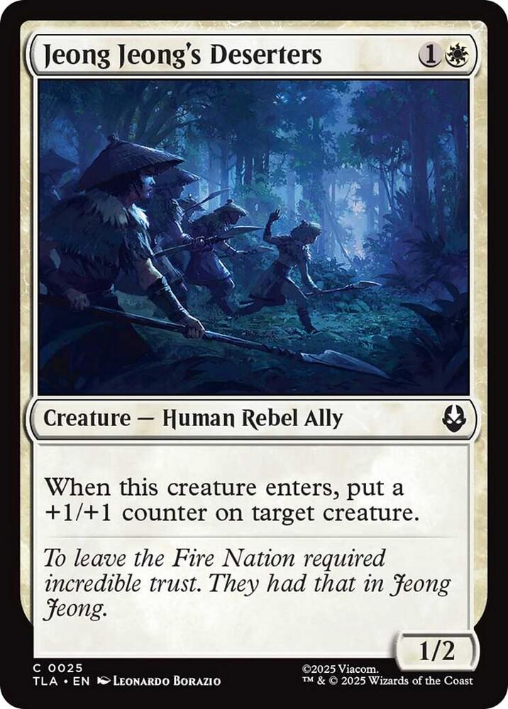 Jeong Jeong's Deserters 25 card from Avatar: The Last Airbender