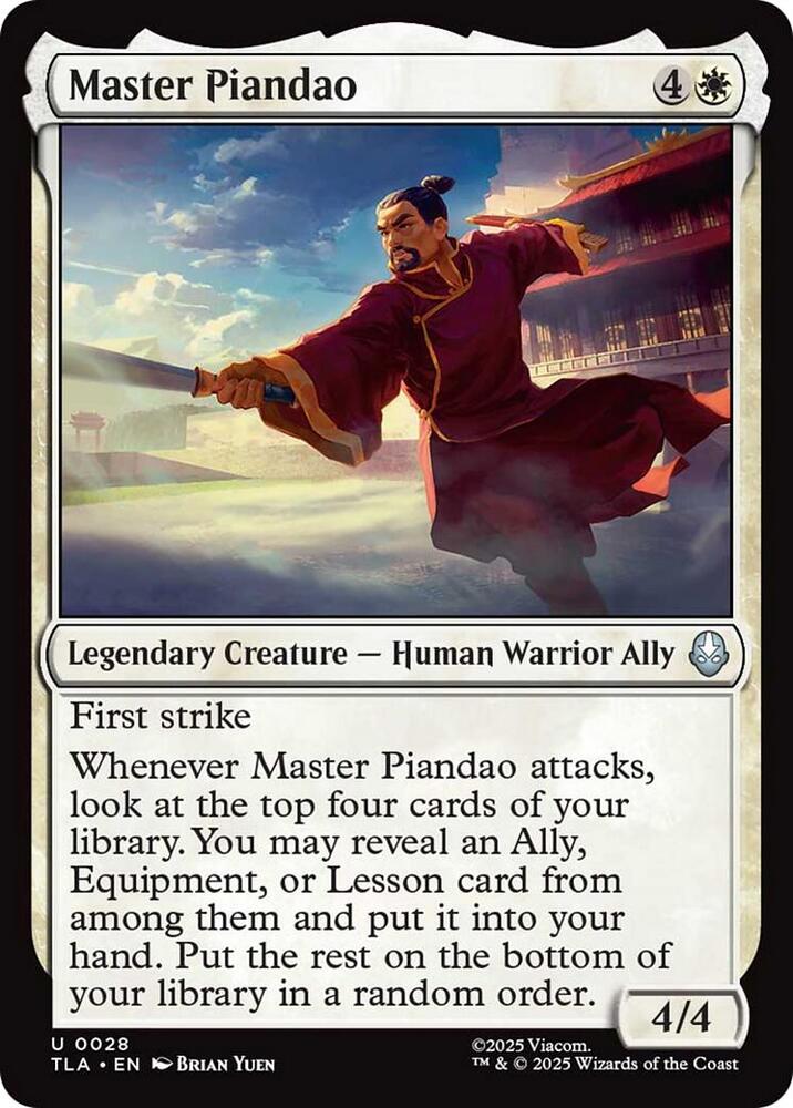 Master Piandao 28 card from Avatar: The Last Airbender