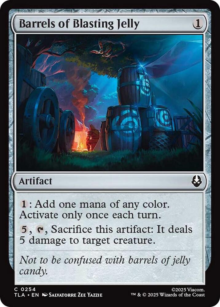 Barrels of Blasting Jelly 254 card from Avatar: The Last Airbender