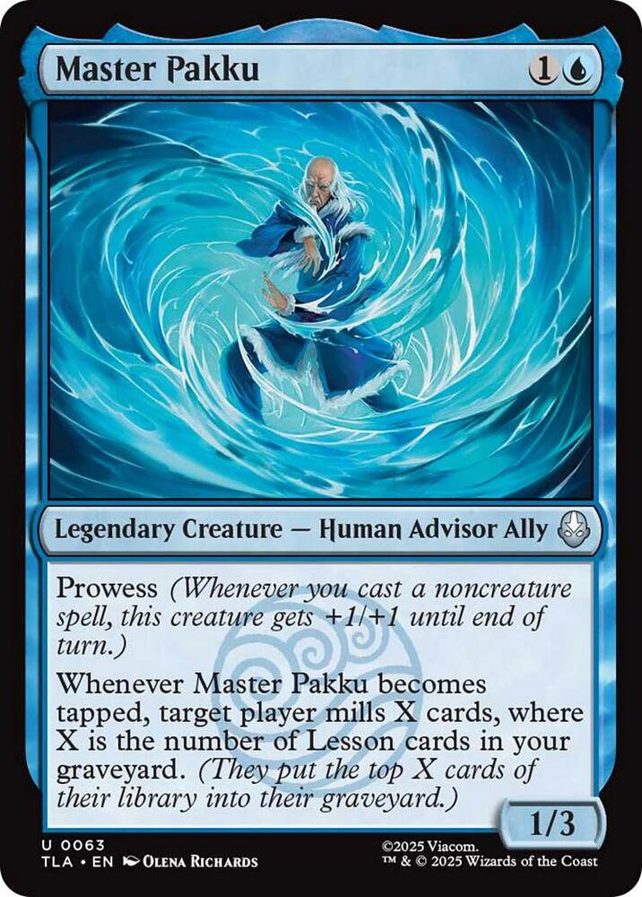 Master Pakku 63 card from Avatar: The Last Airbender