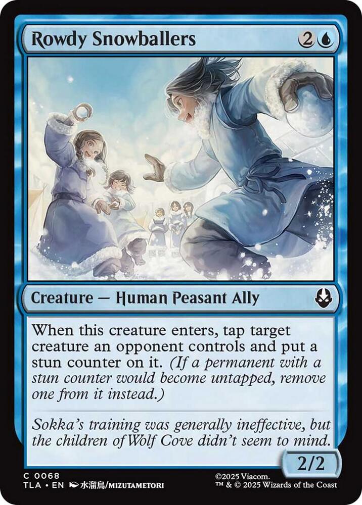 Rowdy Snowballers 68 card from Avatar: The Last Airbender
