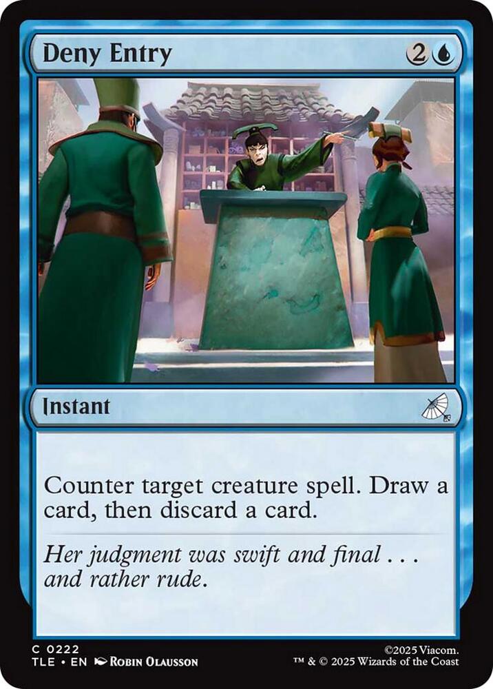 Deny Entry 222 card from Avatar: The Last Airbender: Eternal-Legal