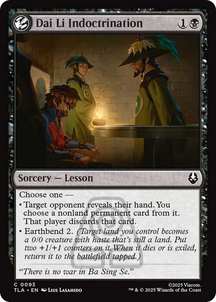 Dai Li Indoctrination 93 card from Avatar: The Last Airbender