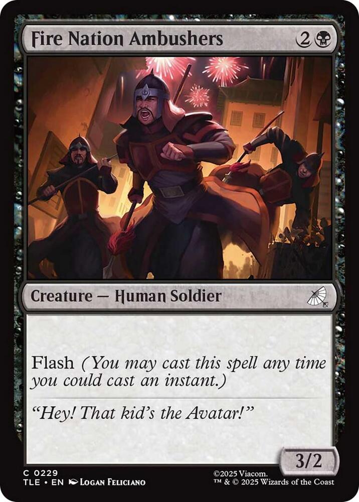 Fire Nation Ambushers 229 card from Avatar: The Last Airbender: Eternal-Legal