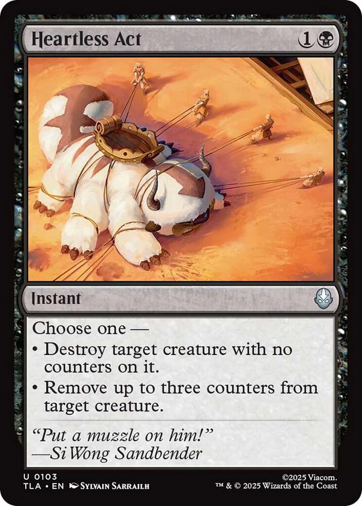 Heartless Act 103 card from Avatar: The Last Airbender