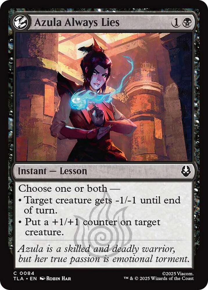 Azula Always Lies 84 card from Avatar: The Last Airbender