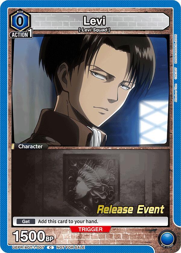 Levi UEPR/AOT-1-007 card from UE10BT: Attack on Titan Release Event Cards