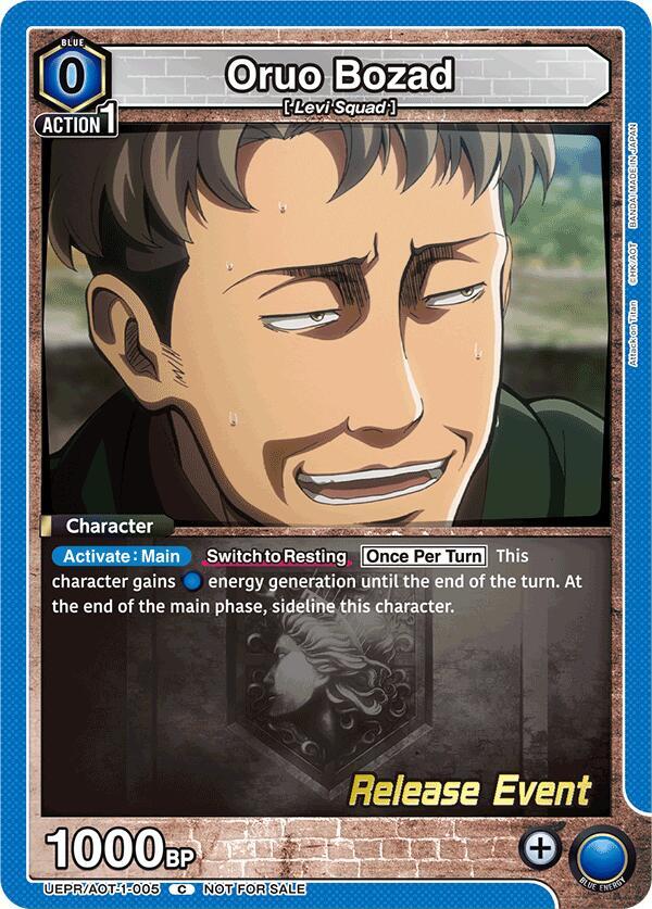 Oruo Bozad UEPR/AOT-1-005 card from UE10BT: Attack on Titan Release Event Cards