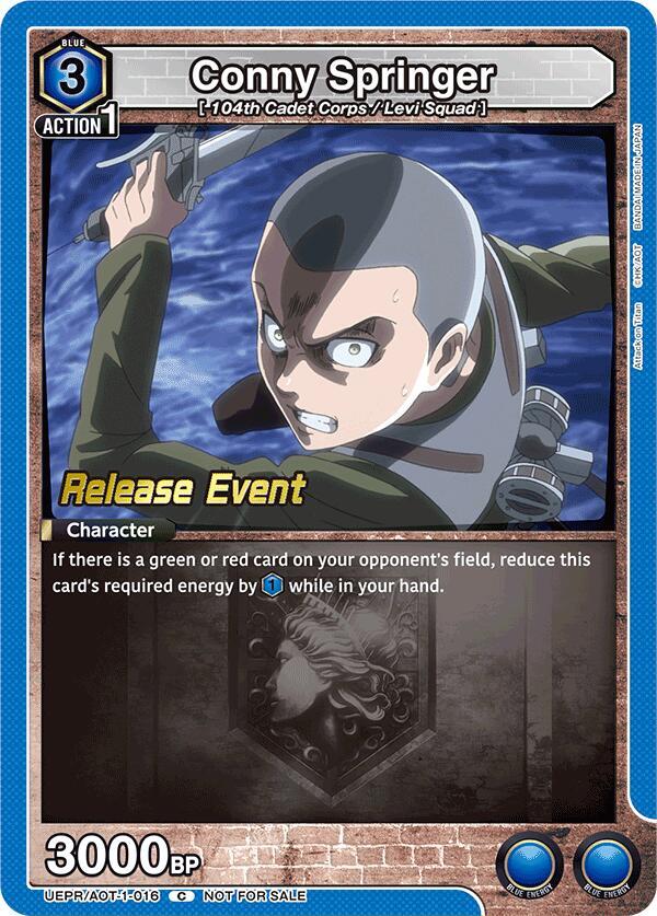 Conny Springer UEPR/AOT-1-016 card from UE10BT: Attack on Titan Release Event Cards