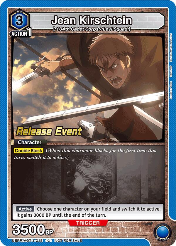 Jean Kirschtein UEPR/AOT-1-018 card from UE10BT: Attack on Titan Release Event Cards
