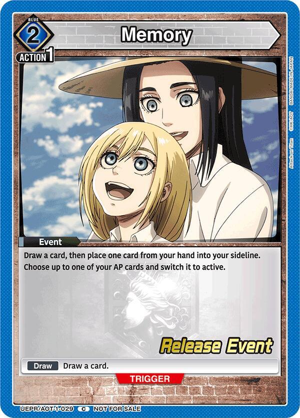 Memory UEPR/AOT-1-029 card from UE10BT: Attack on Titan Release Event Cards