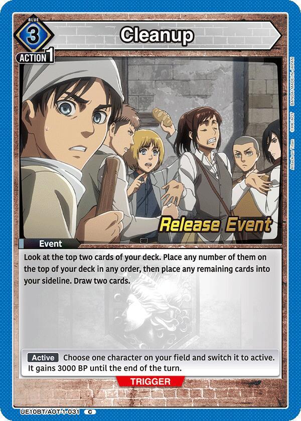 Cleanup UEPR/AOT-1-031 card from UE10BT: Attack on Titan Release Event Cards