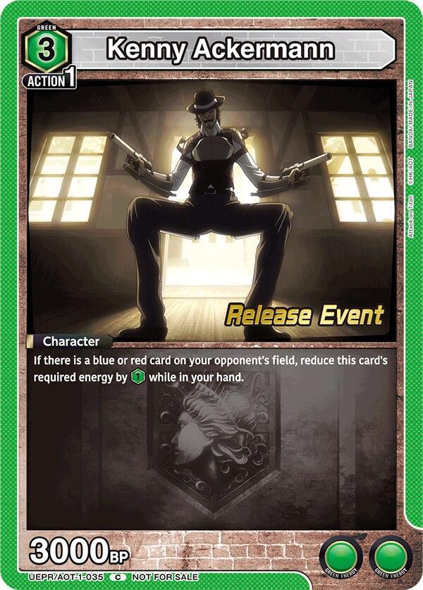 Kenny Ackermann UEPR/AOT-1-035 card from UE10BT: Attack on Titan Release Event Cards