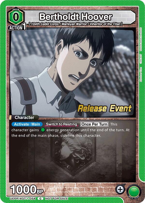 Bertholdt Hoover UEPR/AOT-1-054 card from UE10BT: Attack on Titan Release Event Cards
