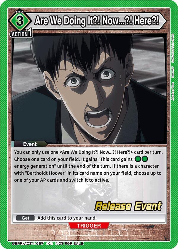 Are We Doing It?! Now...?! Here?! UEPR/AOT-1-067 card from UE10BT: Attack on Titan Release Event Cards