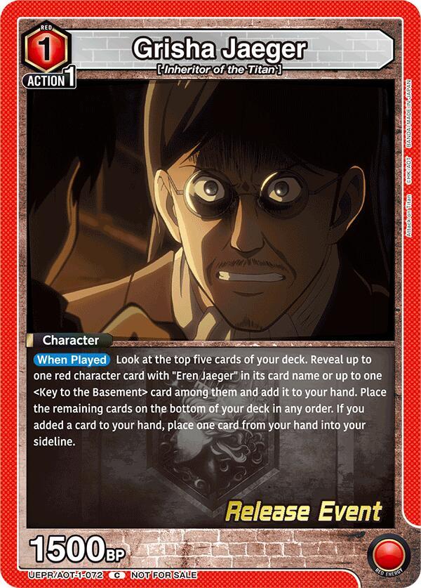 Grisha Jaeger UEPR/AOT-1-072 card from UE10BT: Attack on Titan Release Event Cards