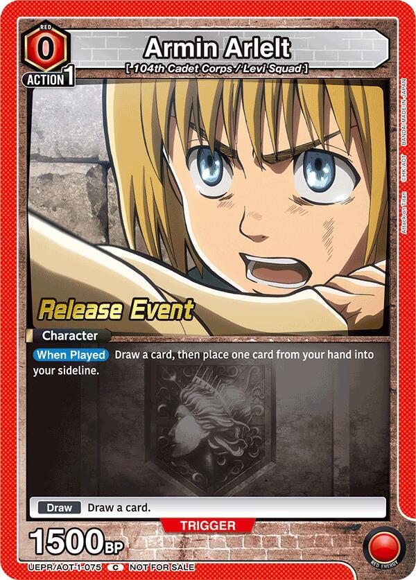 Armin Arlelt UEPR/AOT-1-075 card from UE10BT: Attack on Titan Release Event Cards