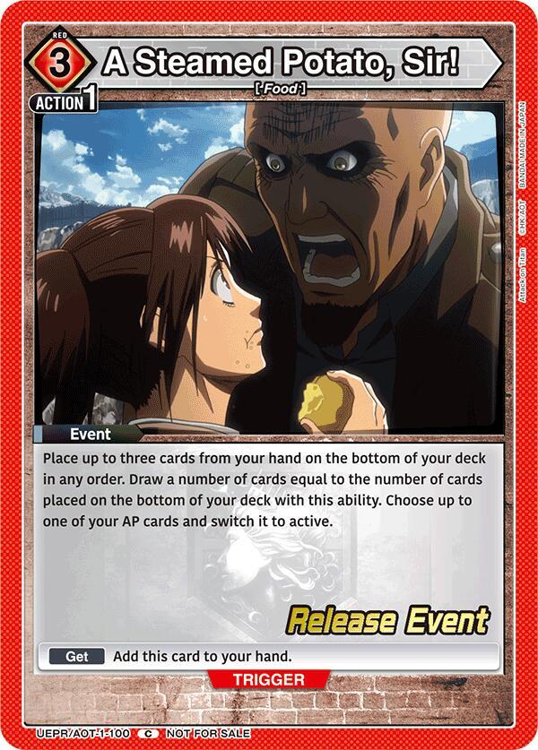 A Steamed Potato, Sir! UEPR/AOT-1-100 card from UE10BT: Attack on Titan Release Event Cards