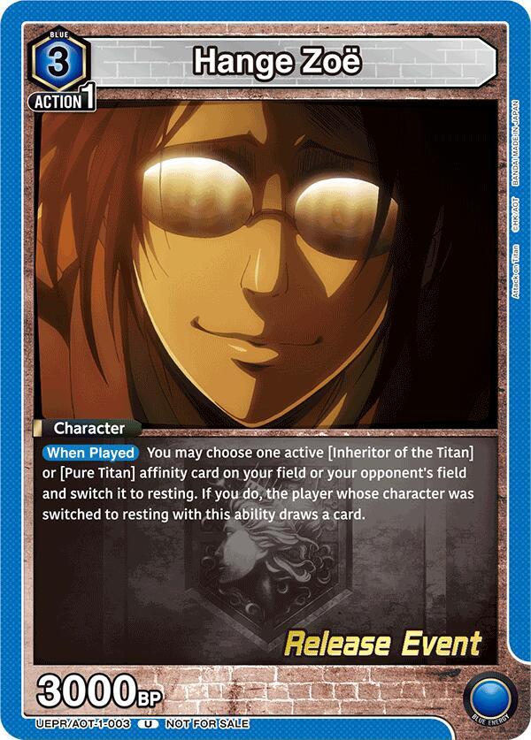 Hange Zoe UEPR/AOT-1-003 card from UE10BT: Attack on Titan Release Event Cards