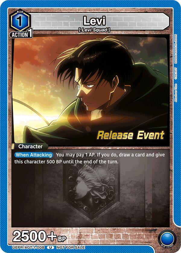 Levi UEPR/AOT-1-008 card from UE10BT: Attack on Titan Release Event Cards