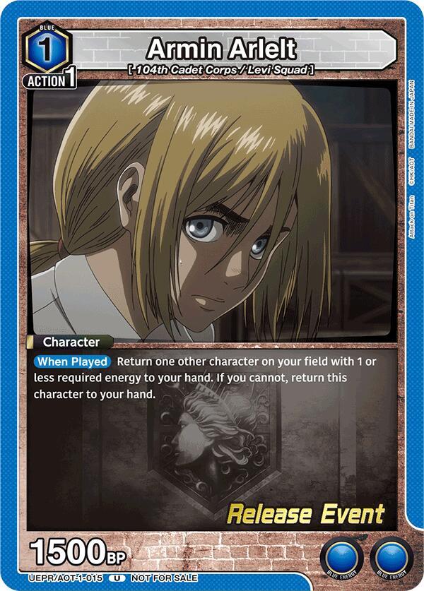Armin Arlelt UEPR/AOT-1-015 card from UE10BT: Attack on Titan Release Event Cards