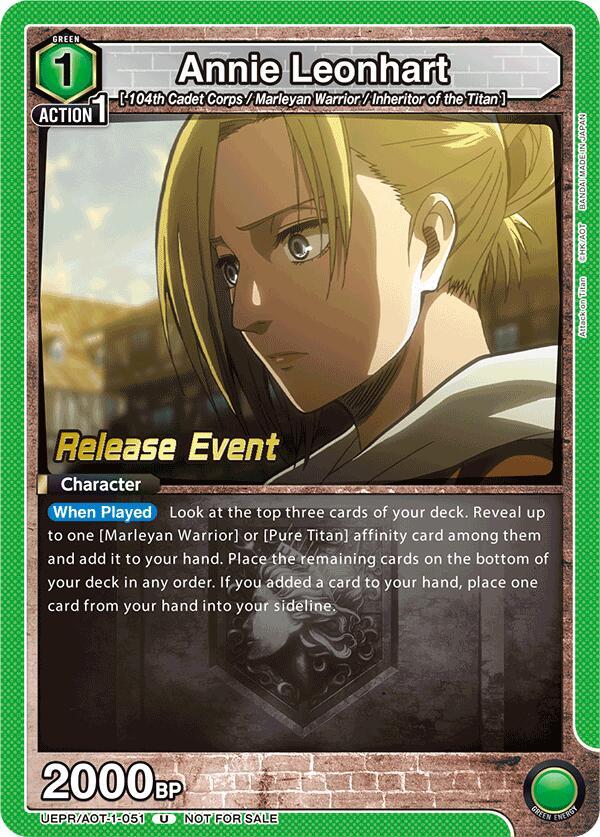 Annie Leonhart UEPR/AOT-1-051 card from UE10BT: Attack on Titan Release Event Cards