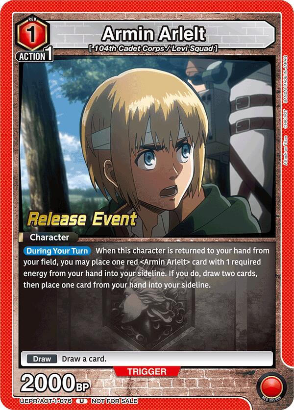 Armin Arlelt UEPR/AOT-1-076 card from UE10BT: Attack on Titan Release Event Cards