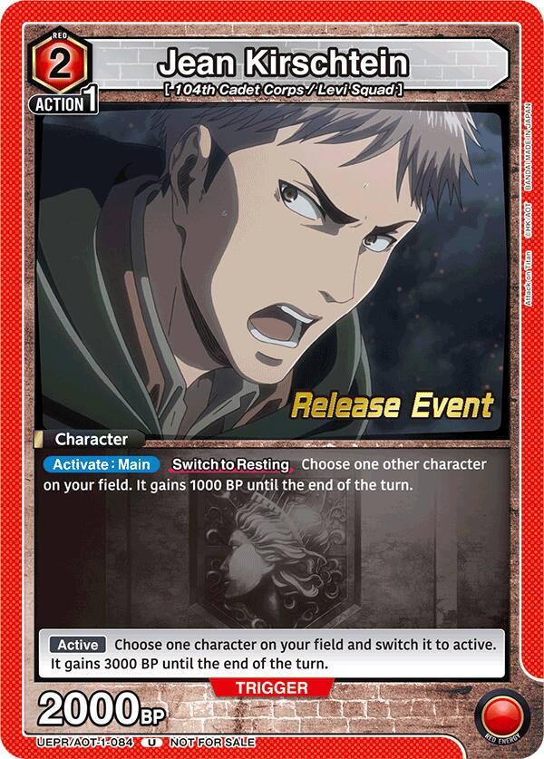 Jean Kirschtein UEPR/AOT-1-084 card from UE10BT: Attack on Titan Release Event Cards