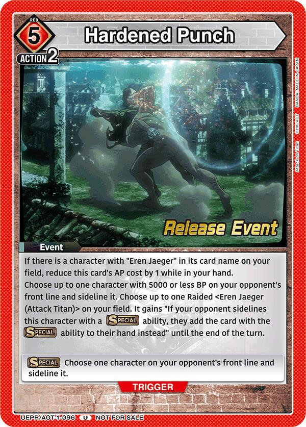 Hardened Punch UEPR/AOT-1-096 card from UE10BT: Attack on Titan Release Event Cards