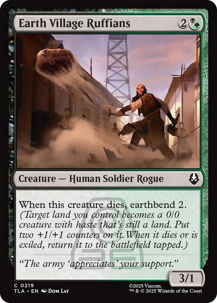 Earth Village Ruffians 219 card from Avatar: The Last Airbender