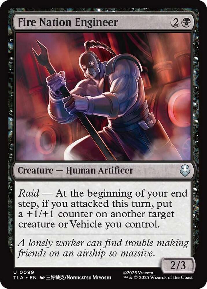 Fire Nation Engineer 99 card from Avatar: The Last Airbender