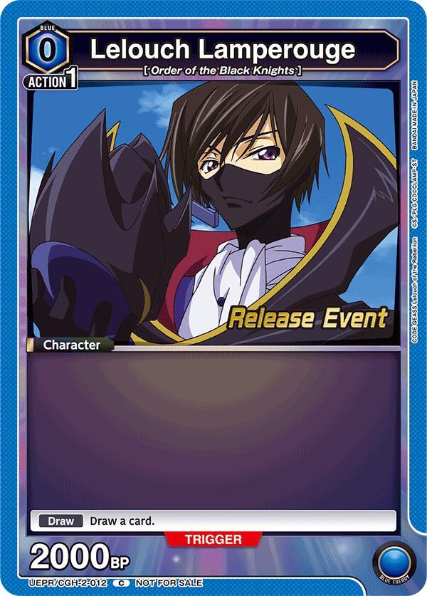 Lelouch Lamperouge UEPR/CGH-2-012 card from UEX03BT: CODE GEASS: Lelouch of the Rebellion Vol.2 Release Event Cards