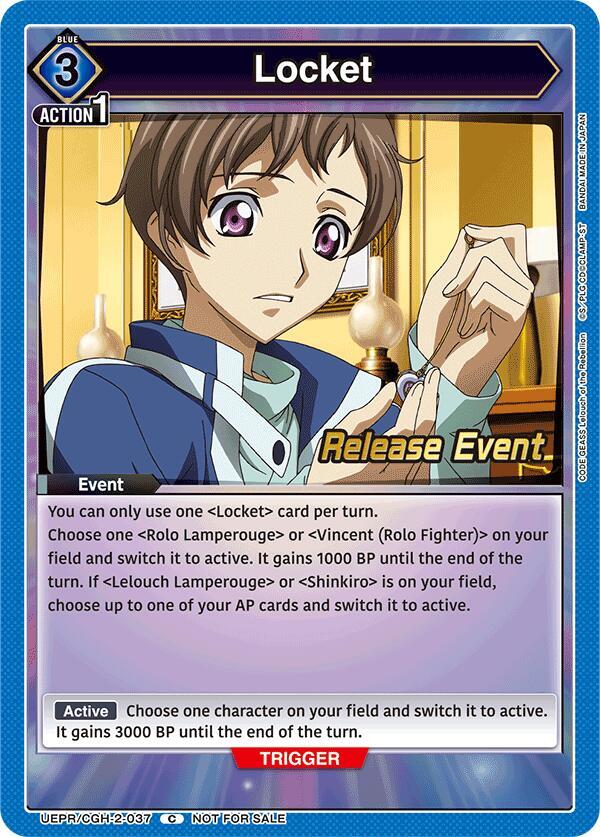 Locket UEPR/CGH-2-037 card from UEX03BT: CODE GEASS: Lelouch of the Rebellion Vol.2 Release Event Cards