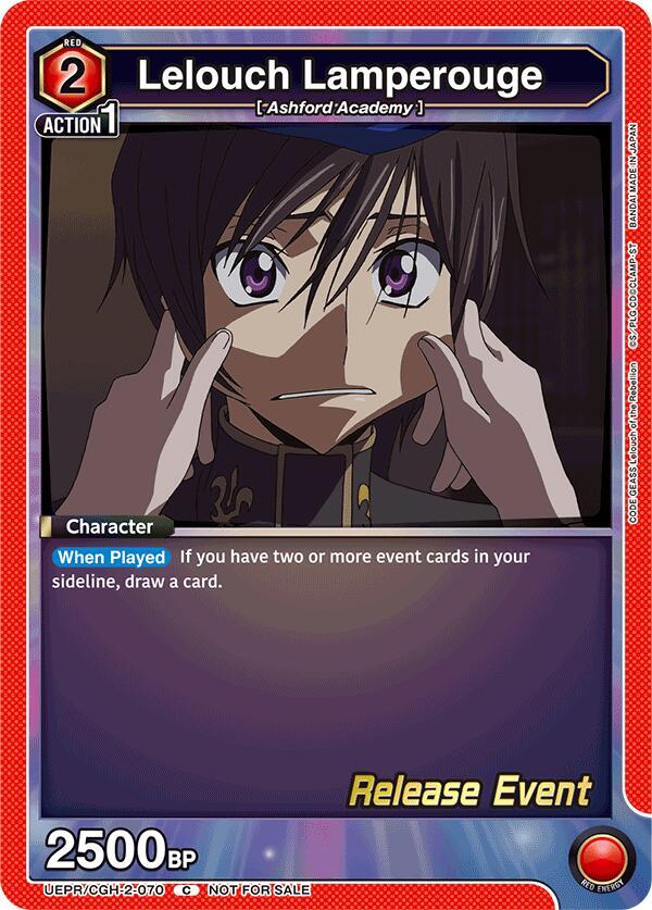 Lelouch Lamperouge UEPR/CGH-2-070 card from UEX03BT: CODE GEASS: Lelouch of the Rebellion Vol.2 Release Event Cards