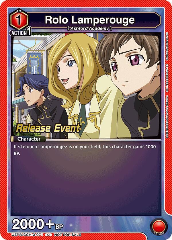 Rolo Lamperouge UEPR/CGH-2-071 card from UEX03BT: CODE GEASS: Lelouch of the Rebellion Vol.2 Release Event Cards
