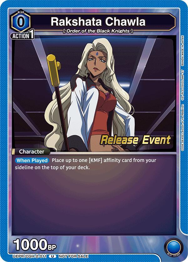Rakshata Chawla UEPR/CGH-2-011 card from UEX03BT: CODE GEASS: Lelouch of the Rebellion Vol.2 Release Event Cards