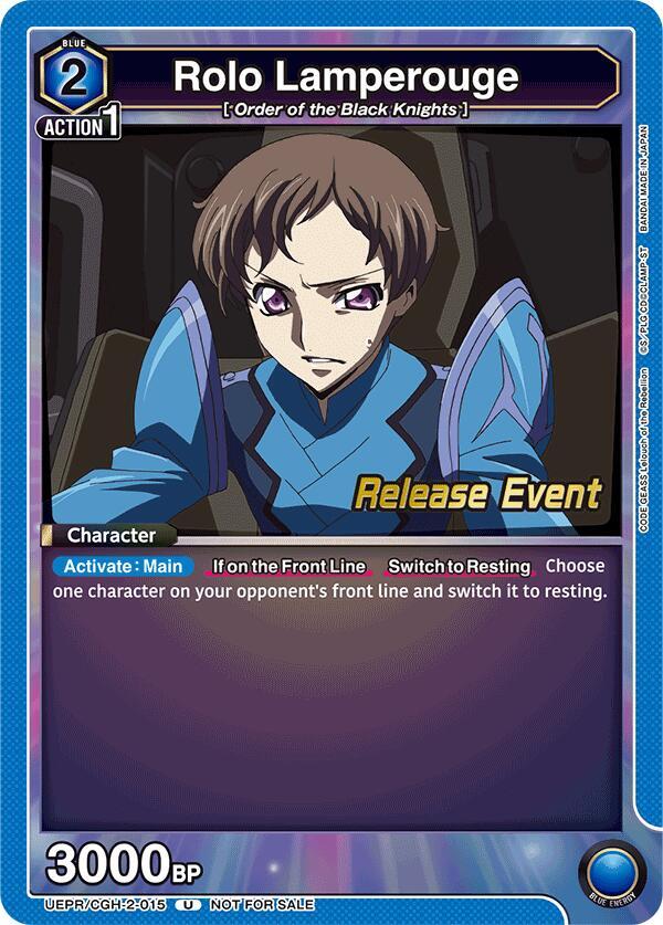 Rolo Lamperouge UEPR/CGH-2-015 card from UEX03BT: CODE GEASS: Lelouch of the Rebellion Vol.2 Release Event Cards